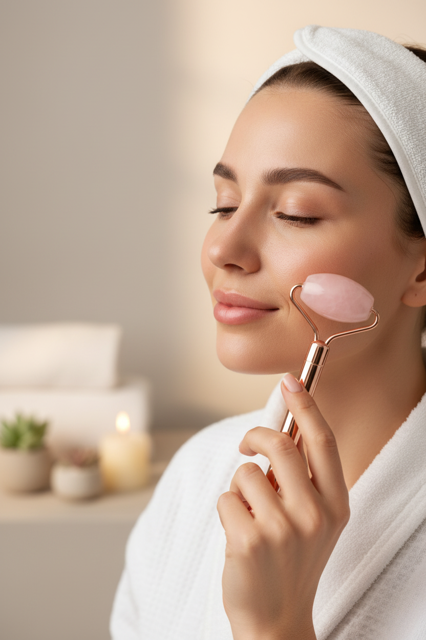 Rodillo Facial de Jade Natural